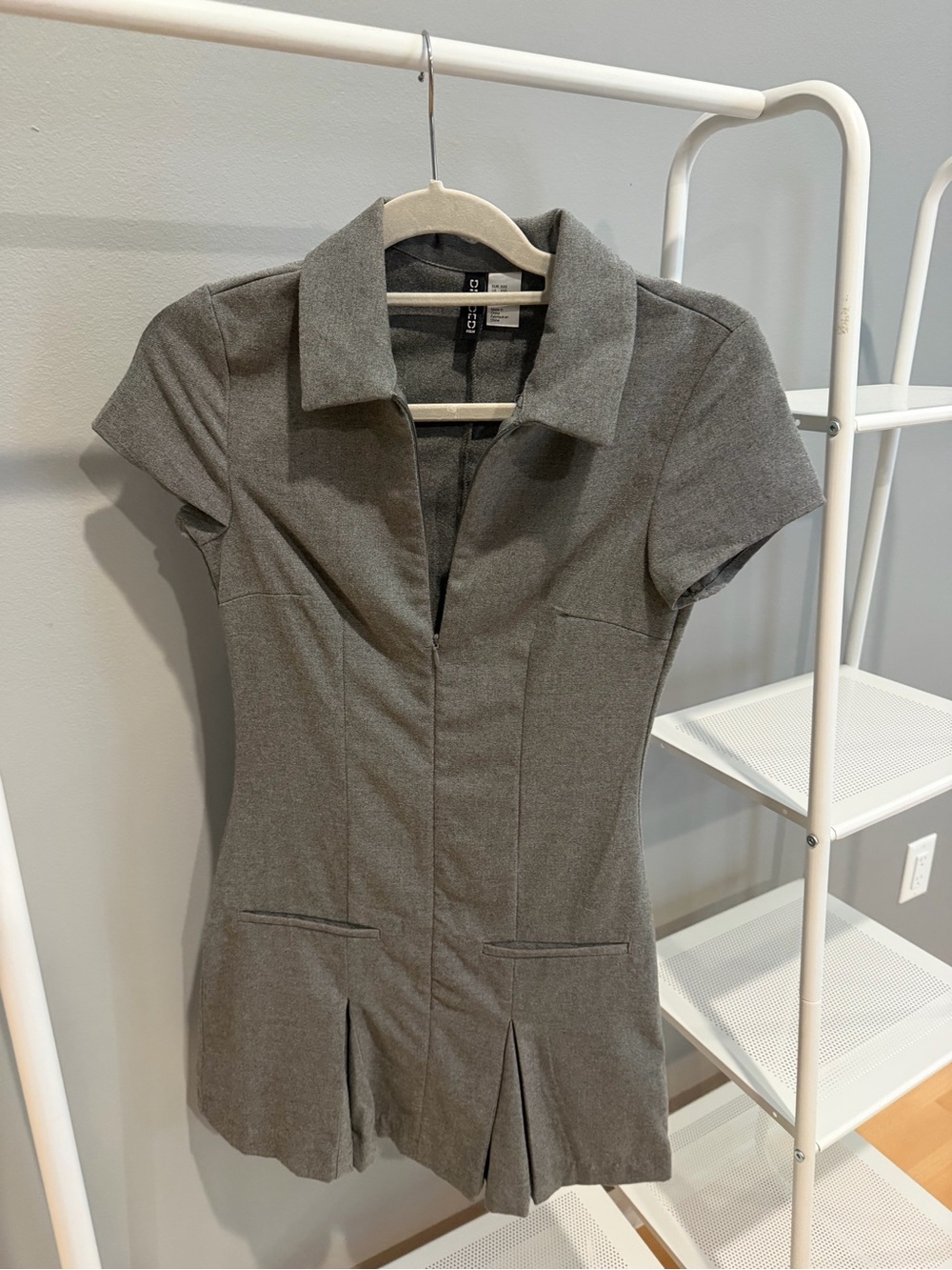 H&M Gray Zip Up Mini Dress